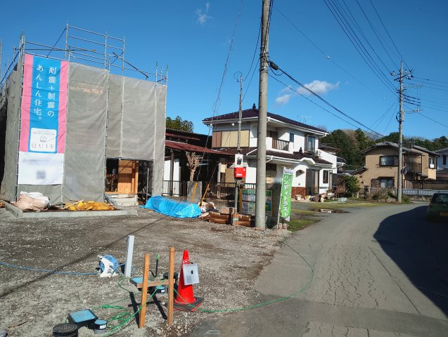 【Cradle Garden】　古河市諸川　第９　全3邸の前面道路含む現地写真|〇前面道路〇
南側約4m
西側約4m
閑静な住宅街です。
2026年2月撮影