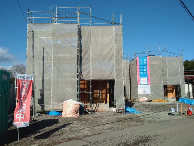 【Cradle Garden】　古河市諸川　第９　全3邸の前面道路含む現地写真|〇１号棟〇
全居室南向き！
家事の負担を減らす『水廻り集中』設計のお家です♪
2026年4月撮影