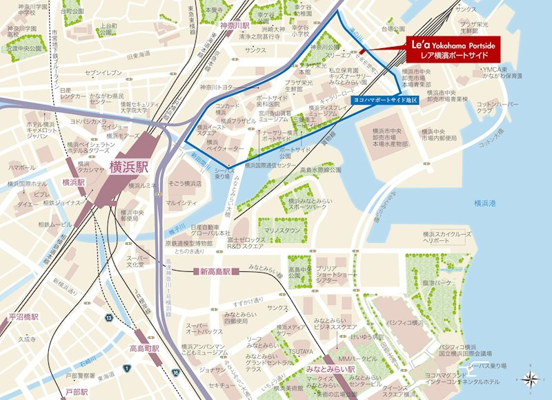 Le'a横濱ポートサイドの地図