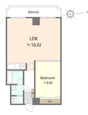 【間取り】 | マンション平岸天神山 | 1LDK・閑静な住宅街
