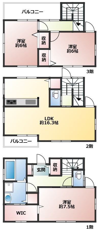 川口辻古川貸家の間取り