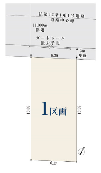 板橋区赤塚6丁目　都市へスムーズアクセス　建築条件なし限定1区画の土地図