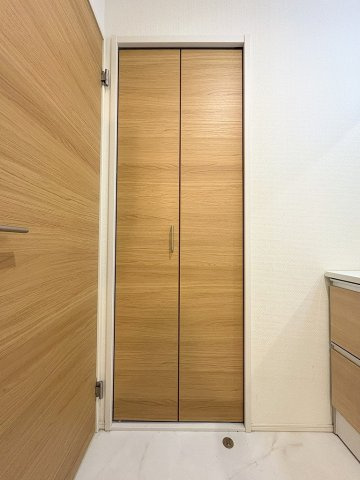 三郷市戸ケ崎1丁目　中古戸建の収納|洗面脱衣所に収納付きです。タオルやストック品の収納にも便利♪