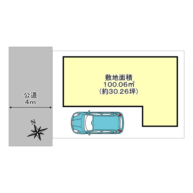 三郷市戸ケ崎1丁目　中古戸建の区画図|前面道路の交通量が少なく、お子さまのいるご家庭も安心。車の出し入れもスムーズです