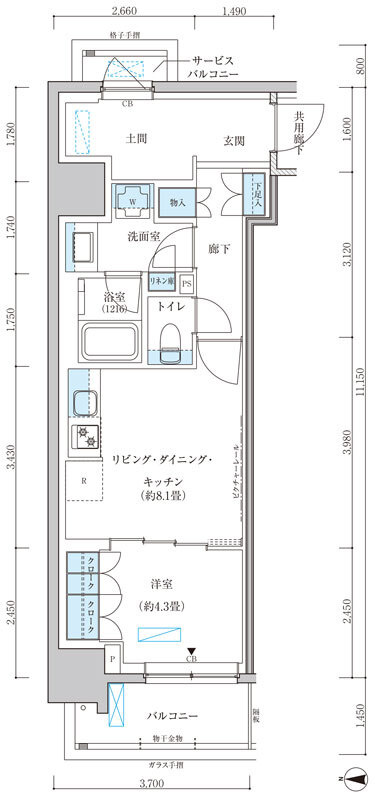 パークアクシス池袋イーストの間取り