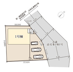 石岡市鹿の子2期　新築戸建の区画図