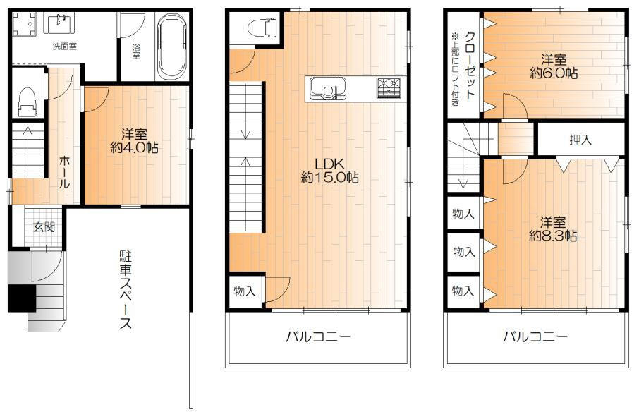 中央区坂口通7丁目の間取り