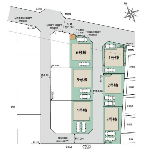 入間市下藤沢5丁目 新築戸建 全6棟 セントフィオーレの区画図