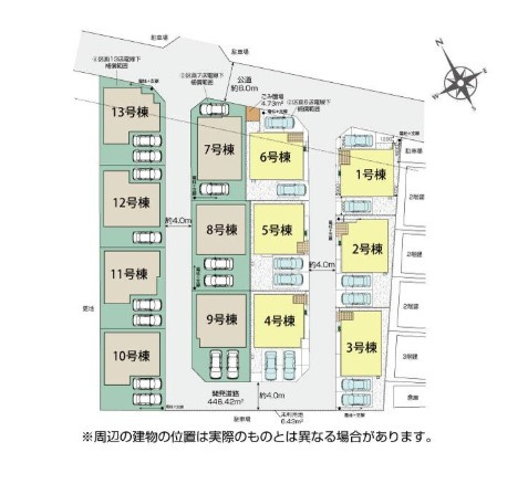 入間市下藤沢5丁目 新築戸建 全13棟 セントフィオーレの区画図