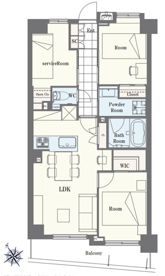 【間取り】 | マイキャッスル東長崎 | 南西向きのお部屋なので、陽当たり・通風良好です！