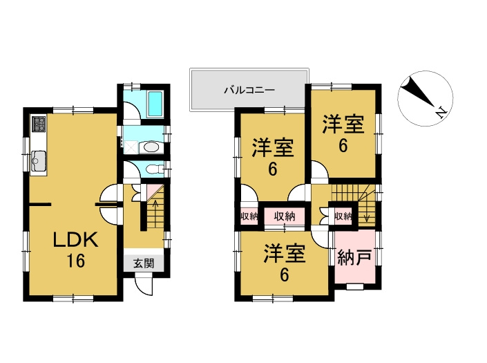 中古戸建　大井町並河坂井の間取り