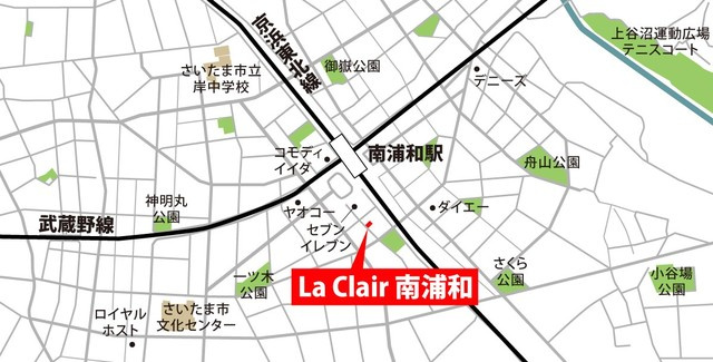 Ｌａ　Ｃｌａｉｒ南浦和の地図