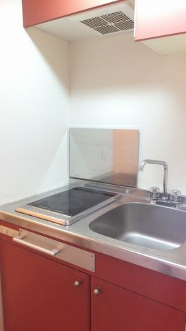 レオパレスグリーンヒルのキッチン|2口の電気コンロ付き