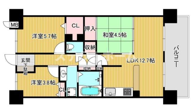 ライオンズマンション千里丘ガーデンシティの間取り