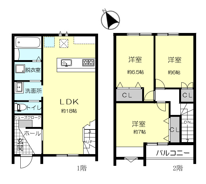 西区水谷２丁目中古戸建の間取り