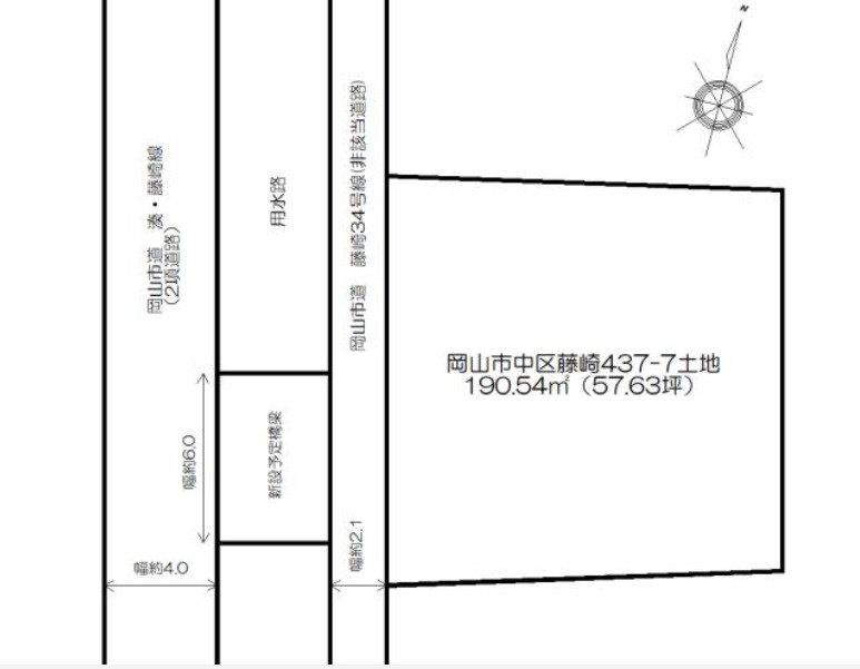 岡山市中区藤崎437-7の区画図