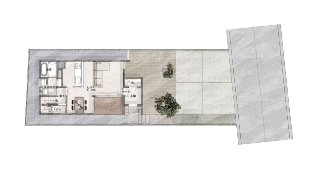 総社市三輪　新築一戸建ての区画図