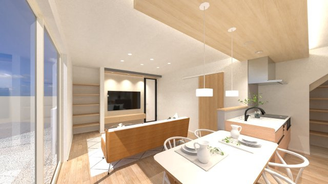 総社市井尻野山ノ端の外観パース|内観パースです