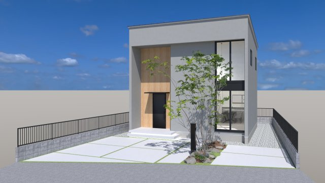 倉敷市福島　1区画の外観パース|外観パースです