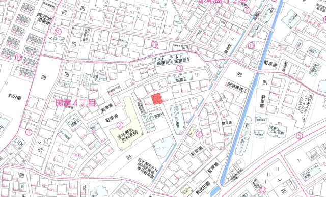 中区国富　1区画の地図