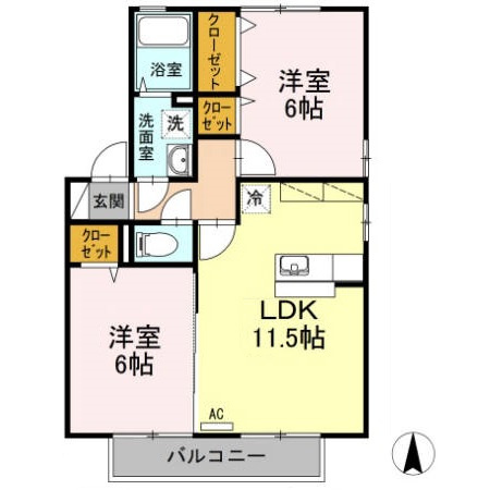 ブルージュあざみの間取り