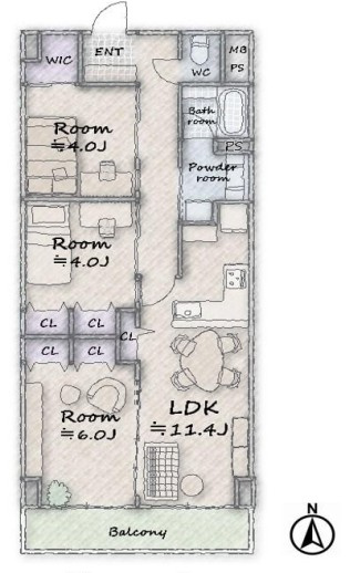 【間取り】 | トーア駒込マンション | 西向きのお部屋なので、陽当たり・通風良好です！