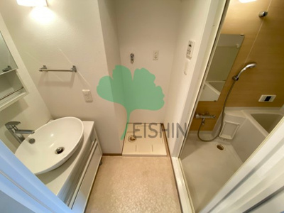 【洗面所】 | リアンシエルブルー東比恵2(小型犬飼育可能！追炊付きデザイナーズ物件) | シンプルで使いやすい洗面台です！