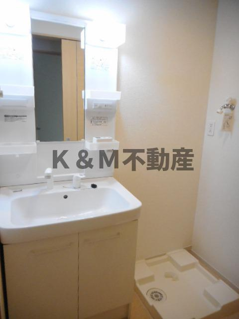 ブリリアントガーデンアゼリアＢの洗面所|広い洗面スペース