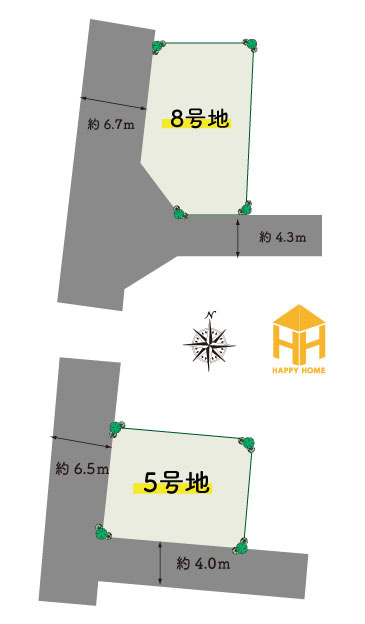 マドレコード寺本2丁目新築一戸建て│4LDK+駐車2台可(車種制限有)8号地の区画図|ママが喜ぶ家づくりでお馴染みのマリンホームから「寺本2丁目」に全2邸の新築戸建が新規分譲開始致しました。