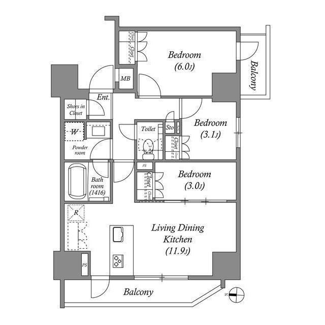 ACP Residence 錦糸町の間取り