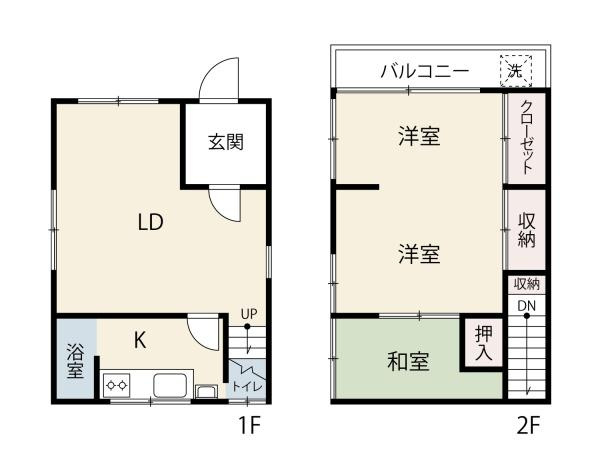 川崎市幸区古川町の中古一戸建の間取り|収納が多く使いやすい間取りです。