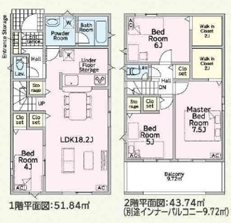 【間取り】 | 岐阜市菅生新築建売全2棟！お車並列3台可能！前面道路幅員6.0ｍ！お車停めやすいです♪ | 岐阜市菅生新築建売全2棟！お車並列3台可能！前面道路幅員6.0ｍ！お車停めやすいです♪