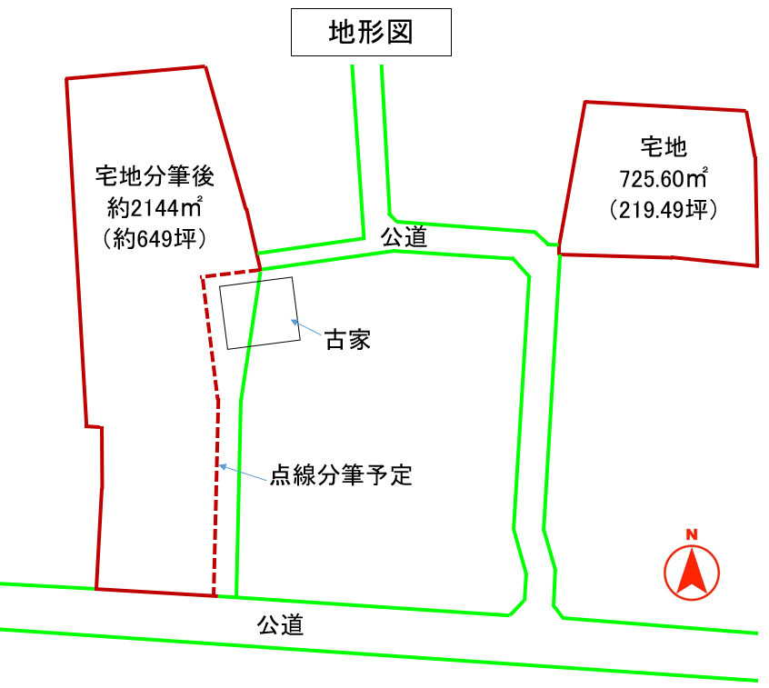 藤岡市三本木　土地650の区画図