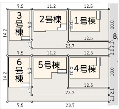藤沢市菖蒲沢　新築戸建　全6棟5号棟の区画図