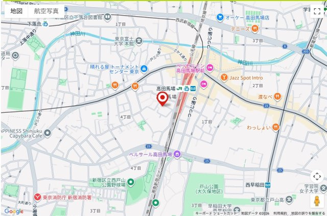 ★仲介手数料無料★オーベル高田馬場（角住戸につき陽当たり・眺望良好）の地図