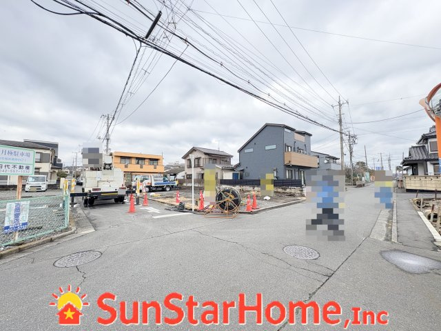 【サンスターホーム】瑞穂町むさし野2丁目　新築1号棟の前面道路含む現地写真