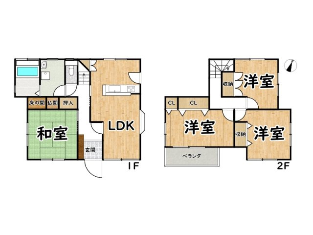 揖保郡太子町東保/中古戸建の間取り