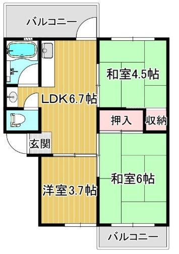 【間取り】 | 上高丸厚生年金住宅3号棟
