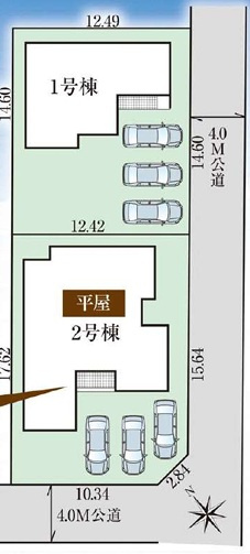 深谷市上野台　新築住宅1号棟（土地広々55坪超）の区画図
