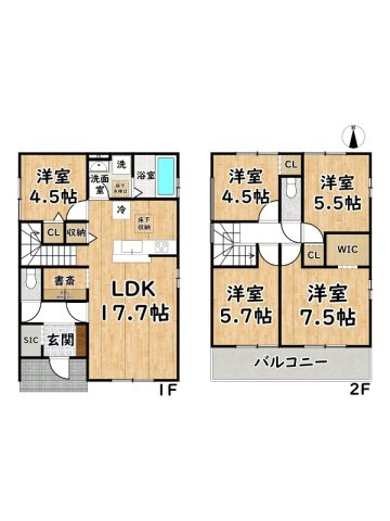 姫路市広畑区才2期/新築戸建の間取り