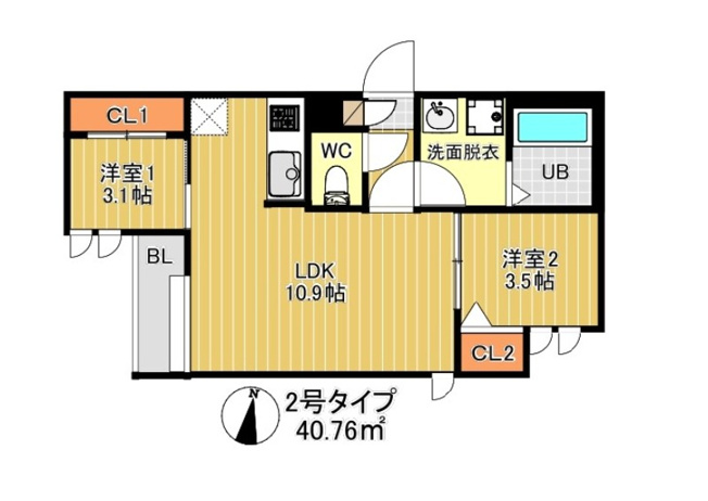 【間取り】 | REGALEST　サンメゾン箱崎　★プライスホームなら仲介手数料が割引価格です！★