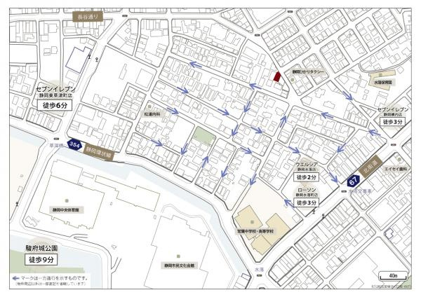 葵区水落町新築住宅の地図