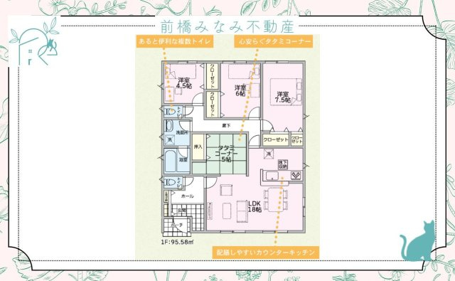 【新築平屋】伊勢崎市田部井町第9　４号棟(全４棟)　クレイドルガーデン　新築建売分譲の間取り