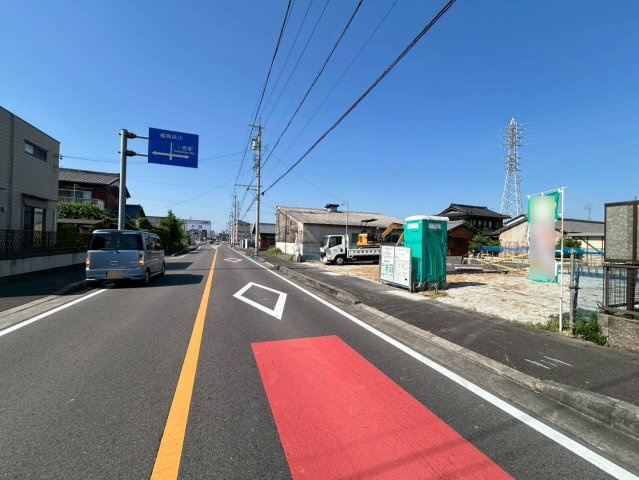 ファーストタウン　一宮市第1大和町福森　全2区画分譲の前面道路含む現地写真|「現地（2026年5月18日）撮影」　
■前面道路　
■ヤマダ不動産　株式会社リライフ