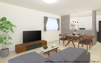 【完成予想図】 | 【LDK　イメージパース】
※画像は設計図面を基に作成したイメージです。
