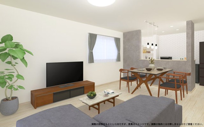 【完成予想図】 | 【LDK　イメージパース】
※画像は設計図面を基に作成したイメージです。