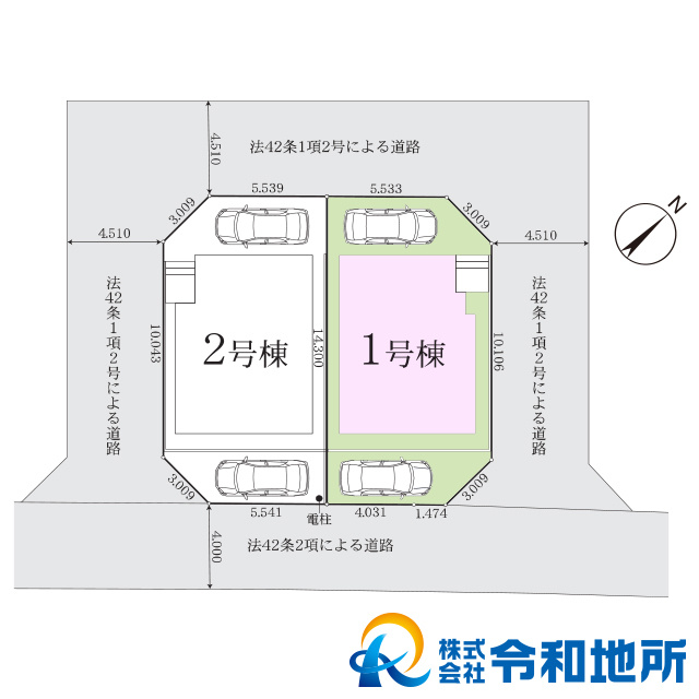 新築戸建　茅ヶ崎市今宿の区画図|区画図