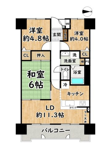 セントラルメゾン夢前川の間取り