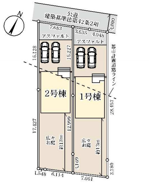 白岡市白岡　8期　新築一戸建て　リーブルガーデン　01の区画図|1号棟