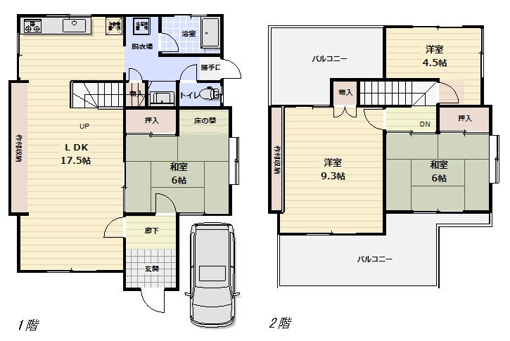 ■□旗ヶ崎1丁目RC戸建□■の間取り|とても実用性のある4ＬＤＫの間取りになります。一部増築で未登記部分がございます。